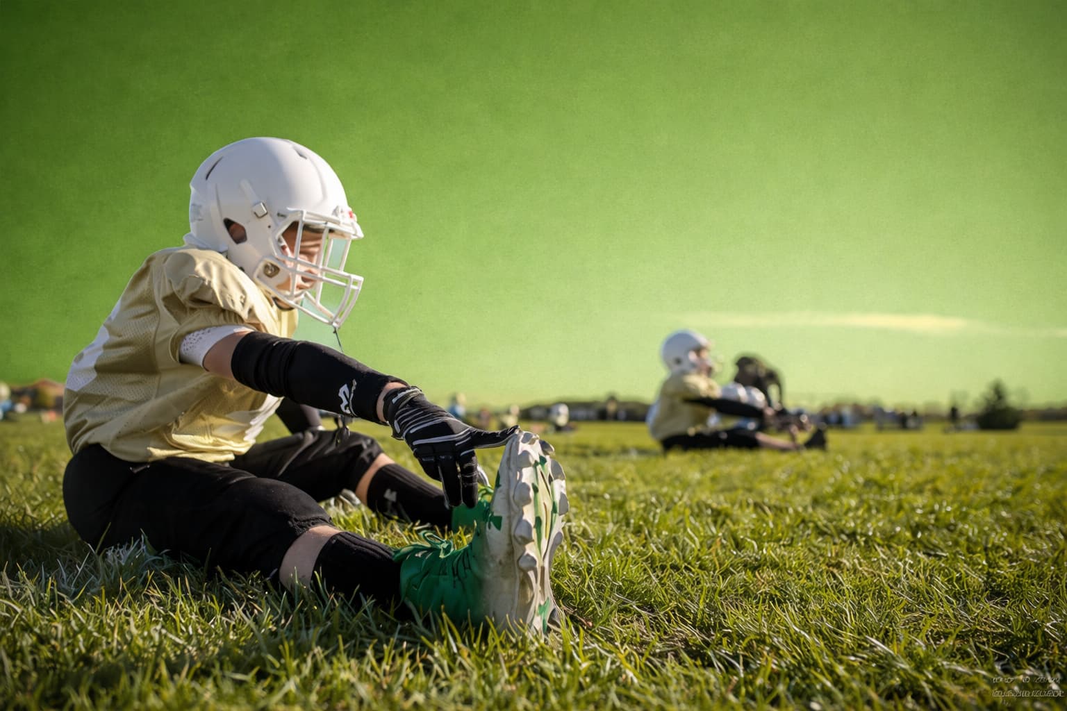 Youth football coaching session